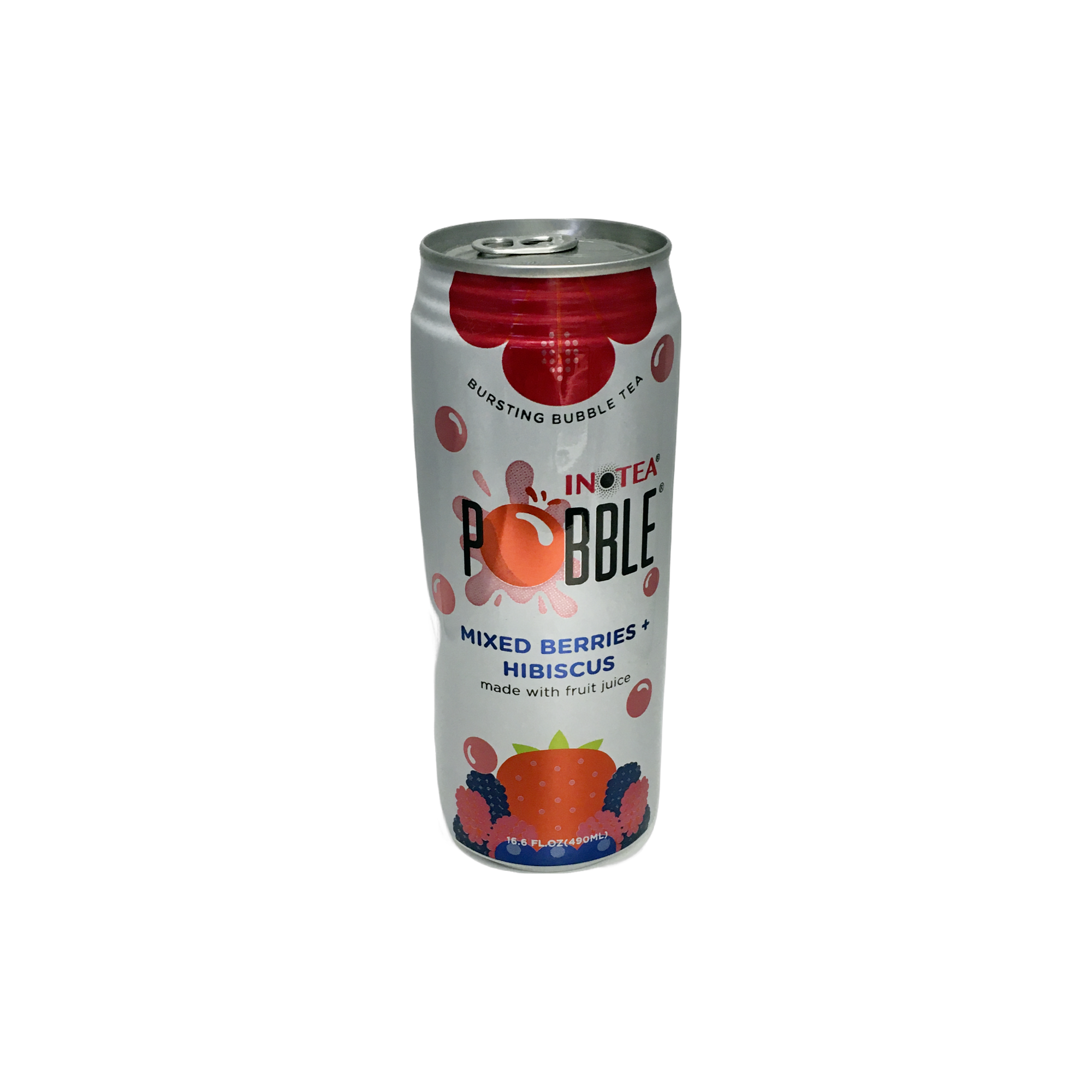 Pobble Mixed Berries + Hibiscus Bursting Bubble Tea 16.6 oz Can